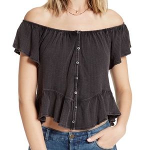 Free People Mint Julep Off Shoulder Top